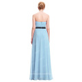 Starzz Long Strapless Off Shoulder Light Blue Chiffon Bridesmaid Dress ST000066-6